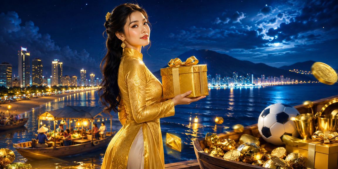 Người phụ nữ mặc áo dài tại Quy Nhơn xem thông tin cá cược thể thao trên điện thoại